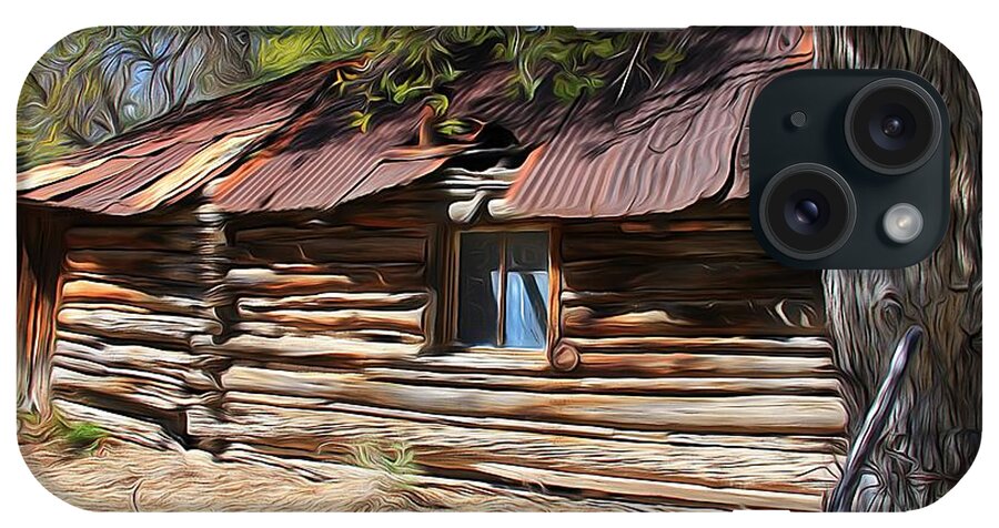 Homestead iPhone Case featuring the painting Haunted Canyon Homestead by Hans Brakob
