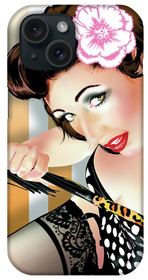 Model Ashley M. Franci iPhone Case featuring the digital art Have you been naughty by Brian Gibbs