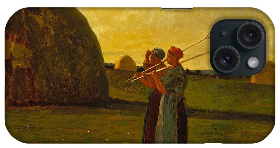 Winslow Homer iPhone Case featuring the painting Haymakers by Winslow Homer