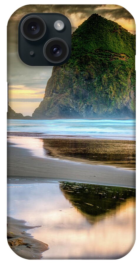 Haystack iPhone Case featuring the photograph Haystack at Sunset by Chris McKenna