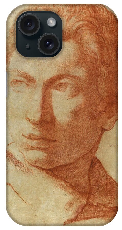 Alessandro Tiarini iPhone Case featuring the drawing Head of a young man by Alessandro Tiarini