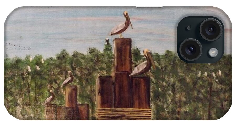 Pelican iPhone Case featuring the painting Headin Home by Larry Farris