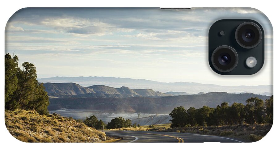 Country Road iPhone Case featuring the photograph Heading Flaming Gorge Reservoir, Utah by Tatiana Travelways
