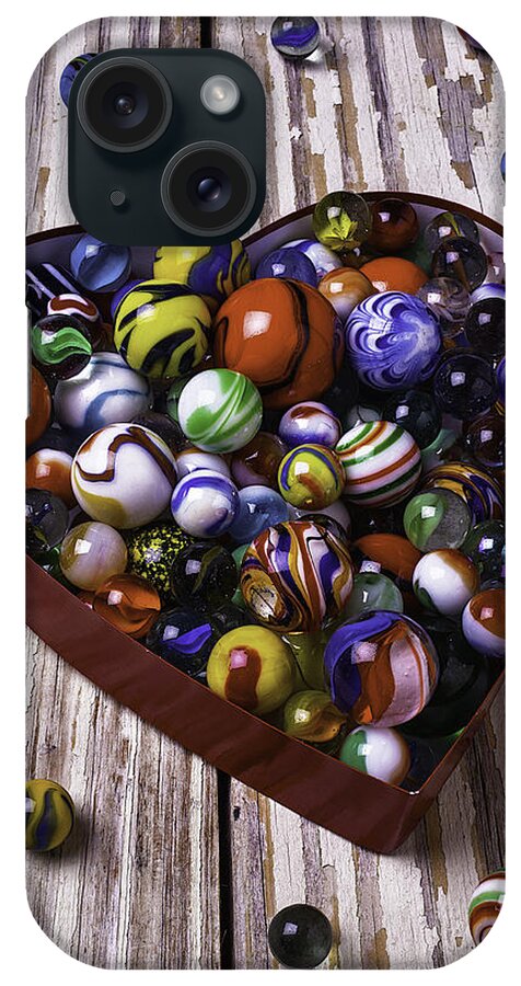 Marbles iPhone Case featuring the photograph Heart Box With Marbles by Garry Gay