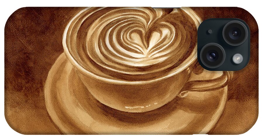 Coffee Art iPhone Case featuring the painting Heart Latte by Hailey E Herrera