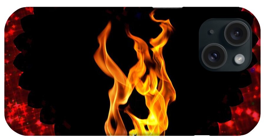 Heart iPhone Case featuring the digital art Heart On Fire by Mindy Bench
