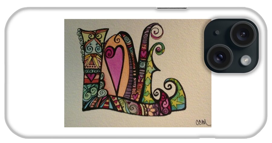 Love iPhone Case featuring the painting Hearts by Claudia Cole Meek