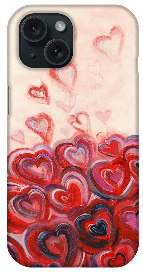 Hearts iPhone Case featuring the painting Hearts Given to God by Deb Brown Maher