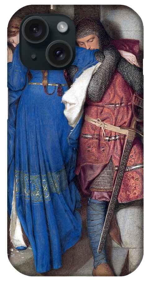 Frederic William Burton iPhone Case featuring the drawing Hellelil and Hildebrand or The Meeting on the Turret Stairs by Frederic William Burton