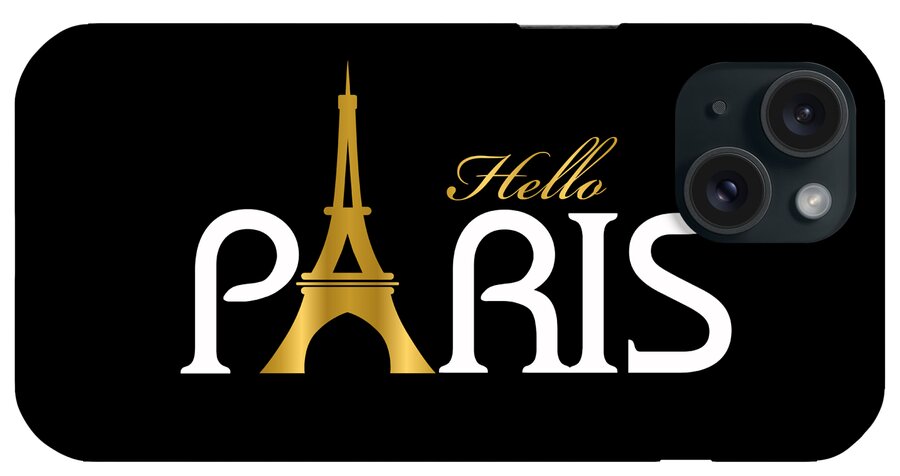 Hello Paris iPhone Case featuring the digital art Hello Paris by Carlos Simon
