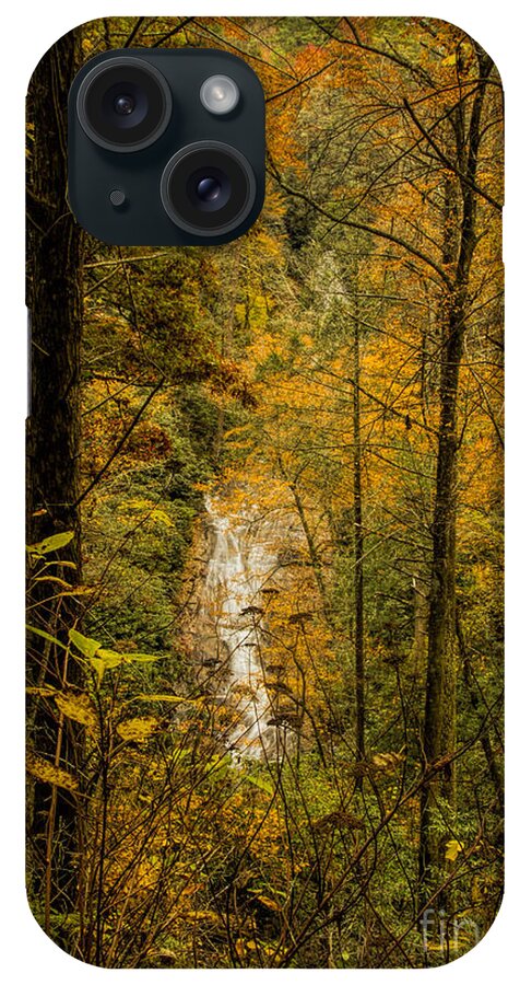 Helton Falls iPhone Case featuring the photograph Helton Falls through the leaves by Barbara Bowen