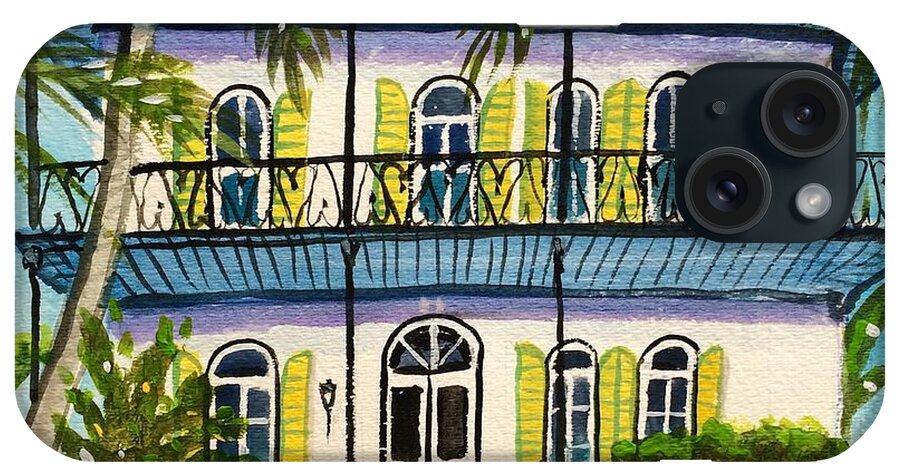 Hemingway's House iPhone Case featuring the painting Hemingway's Home Key West by Maggii Sarfaty