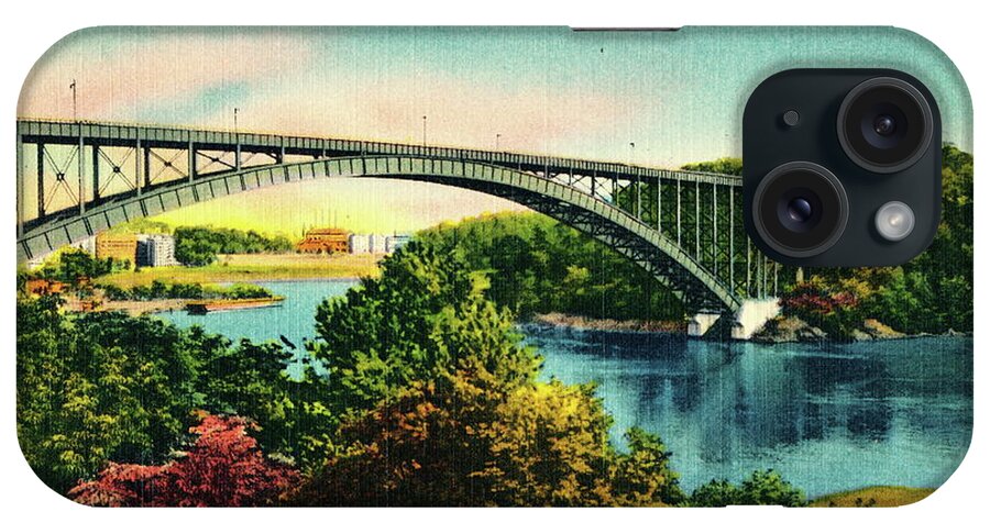Postcard iPhone Case featuring the photograph Henry Hudson Bridge Postcard by Cole Thompson