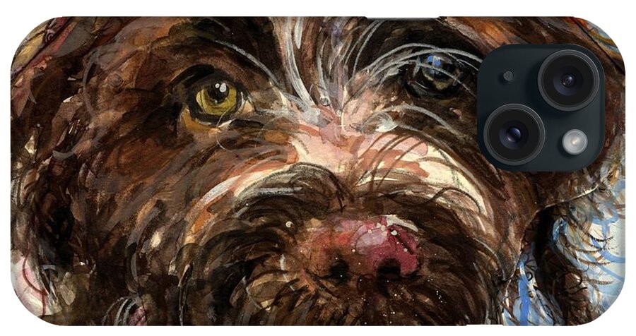 Wirehair Pointed Griffon iPhone Case featuring the painting Henry by Molly Poole