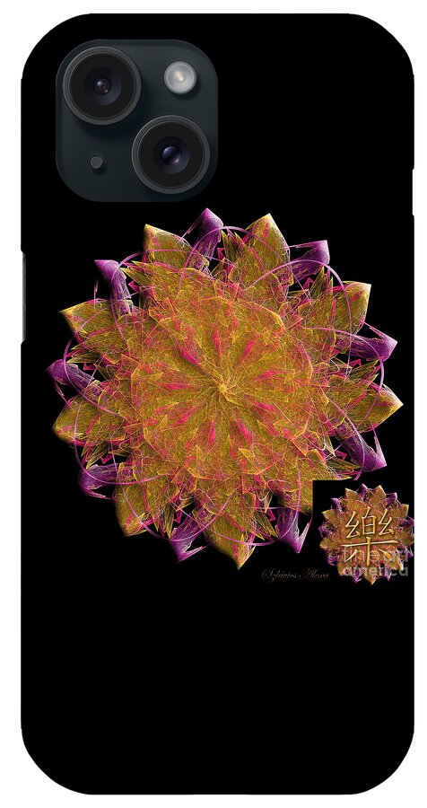Mandala iPhone Case featuring the digital art Happiness Fractal Energy Mandala by Alexa Szlavics