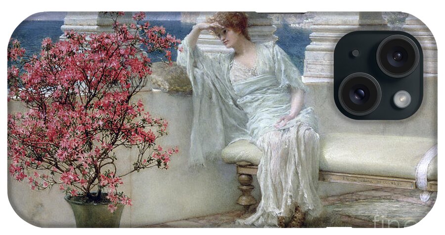 Her iPhone Case featuring the painting Her eyes are with her thoughts and they are far away by Lawrence Alma-Tadema