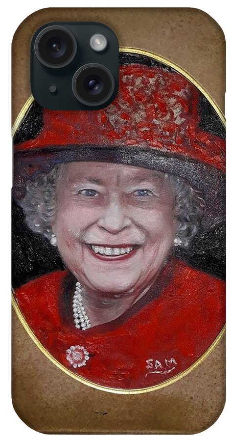 Royal Family iPhone Case featuring the painting Her Majesty Queen Elizabeth by Sam Shaker