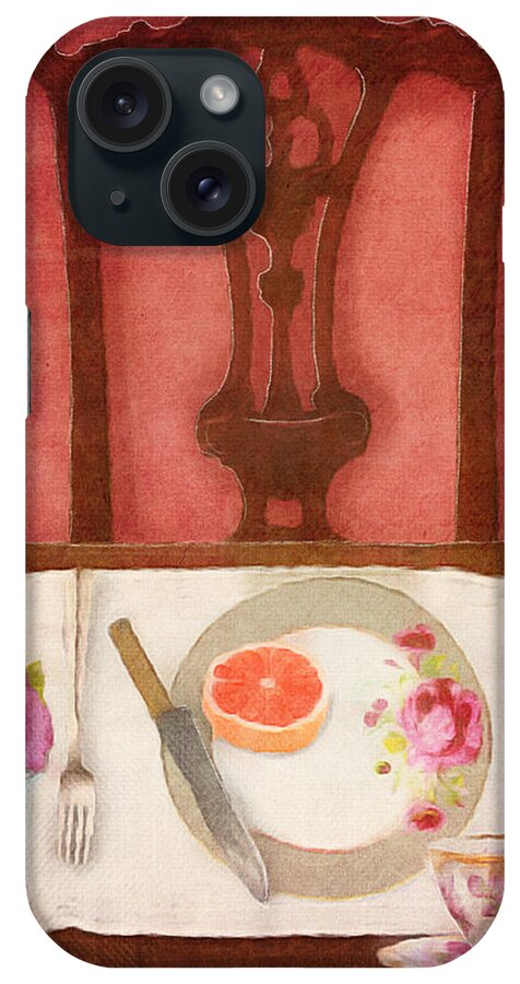Formal Dining iPhone Case featuring the digital art Her Place at the Table by Lisa Noneman