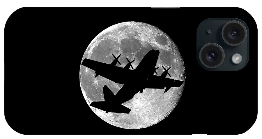 C-130 Hercules iPhone Case featuring the photograph Hercules Moon .png by Al Powell Photography USA