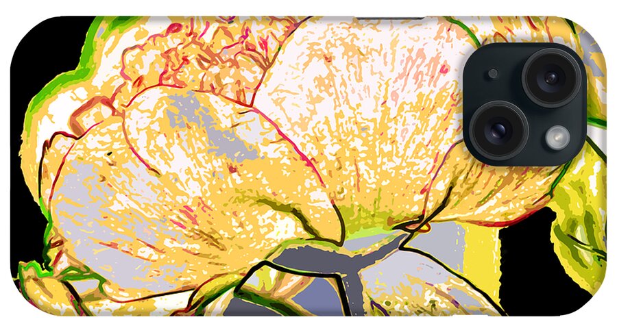 Peony iPhone Case featuring the mixed media Here Today and Gone Tomorrow 1 by Angelina Tamez