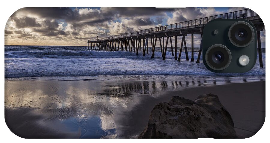 Beach iPhone Case featuring the photograph Hermosa Beach Pier by Ed Clark