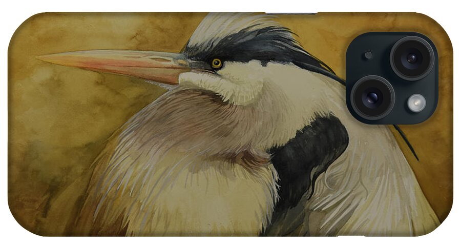 Great Blue Heron iPhone Case featuring the painting Heron by Charles Owens