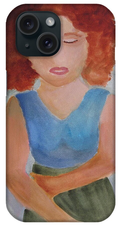 Girl iPhone Case featuring the painting Herself by Sandy McIntire