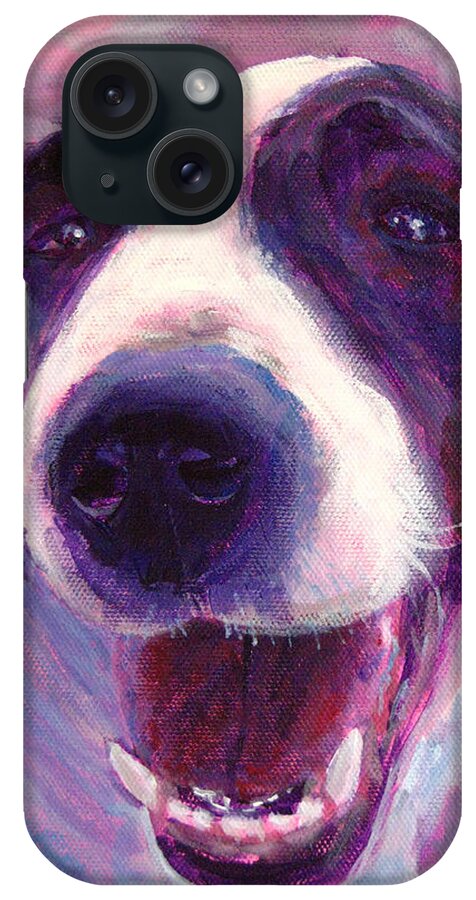 Dog iPhone Case featuring the painting Hi there doggie by Robie Benve