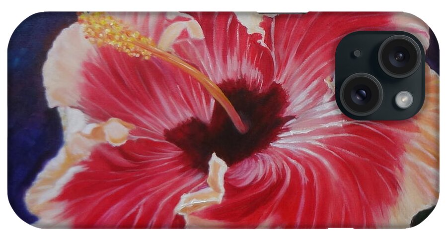 Reds iPhone Case featuring the painting Hibiscus by Jenny Lee