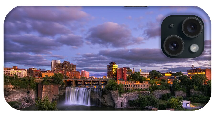 High Falls Rochester iPhone Case featuring the photograph High Falls Dusk by Mark Papke