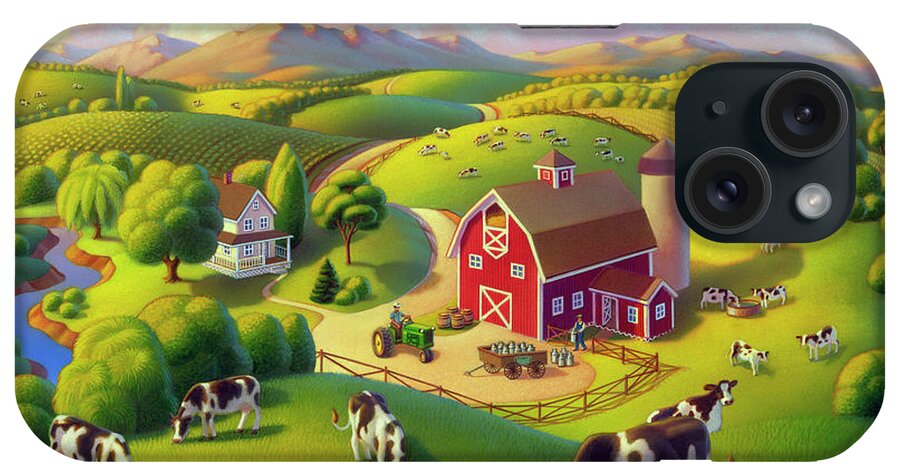 Farm iPhone Case featuring the painting High Meadow Farm by Robin Moline