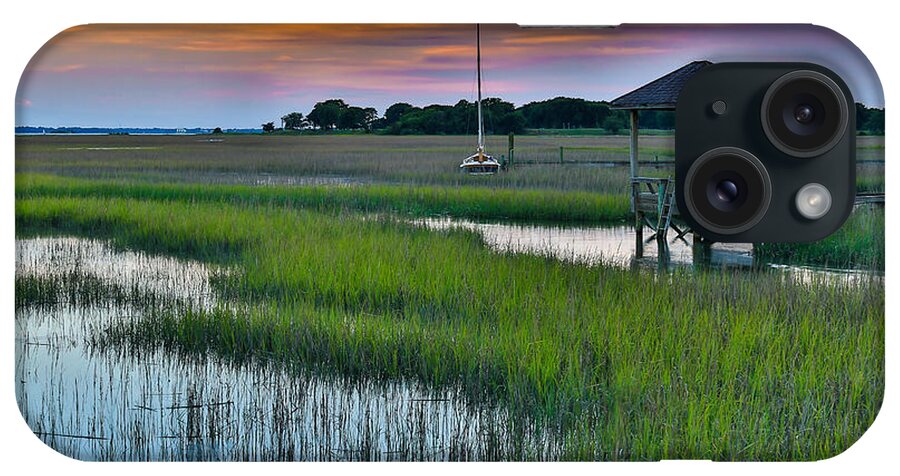 Mt. Pleasant iPhone Case featuring the photograph High Tide on the Creek - Mt. Pleasant SC by Donnie Whitaker