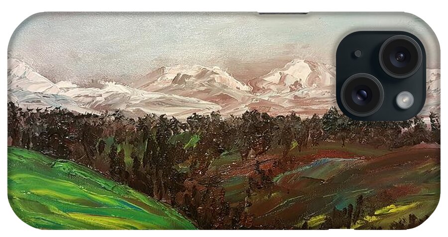 Mountains iPhone Case featuring the painting Highway 2 Going to Butte by Cheryl Nancy Ann Gordon