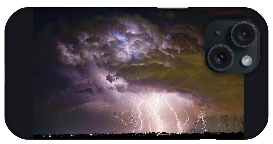 Colorado Lightning iPhone Case featuring the photograph Highway 52 Storm Cell - Two and half Minutes Lightning Strikes by James BO Insogna