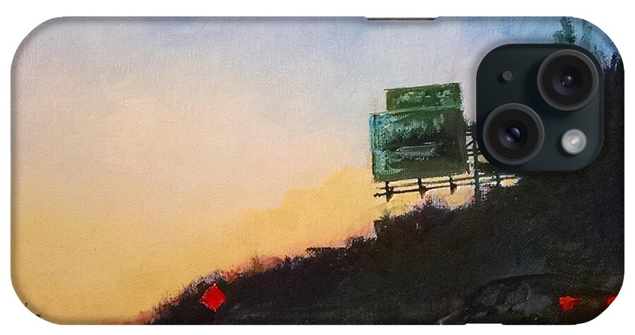 Roads iPhone Case featuring the painting Highway at Dusk No. 1 by Peter Salwen