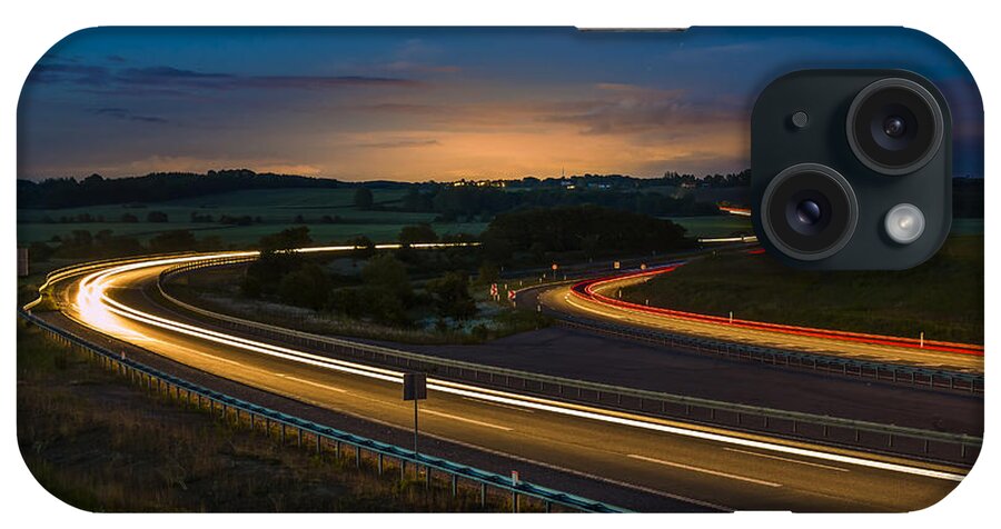 Night iPhone Case featuring the photograph Highway by Elmer Jensen