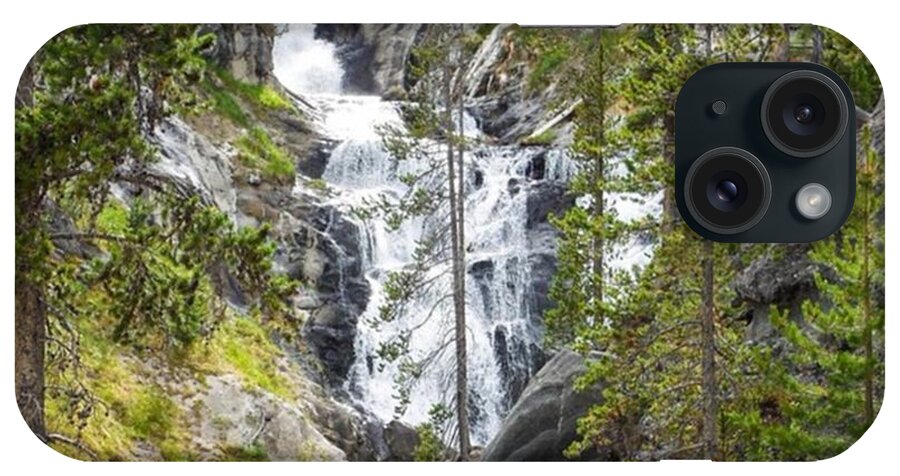 Beautiful iPhone Case featuring the photograph #hike #hiking #yellowstone #waterfall by Melissa Helmbrecht