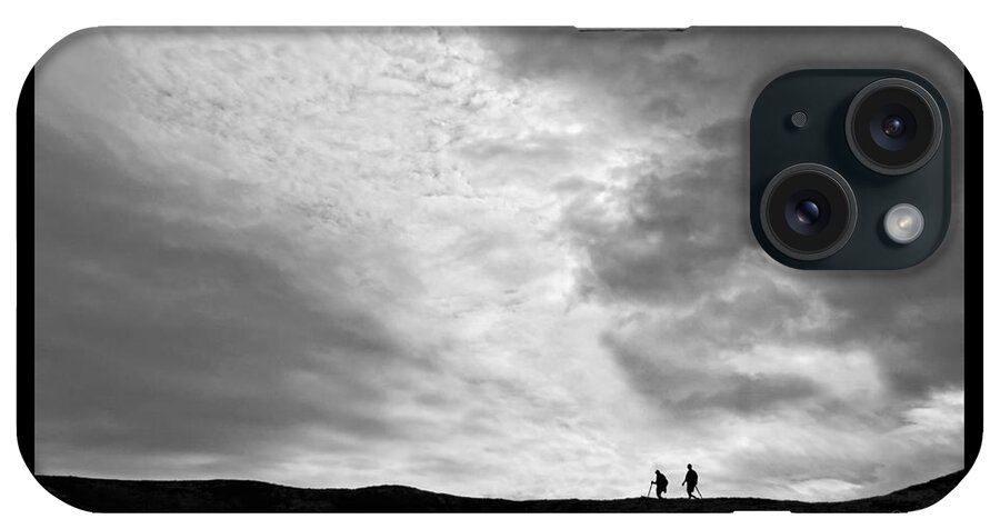 Hiker iPhone Case featuring the photograph Hikers Under the Clouds by Joe Bonita
