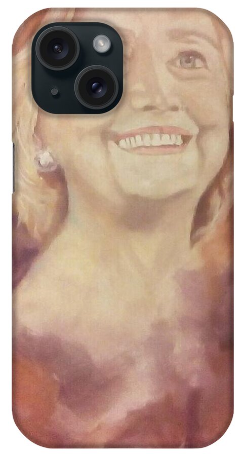 Abstract Art iPhone Case featuring the painting Hillary Clinton by Raymond Doward