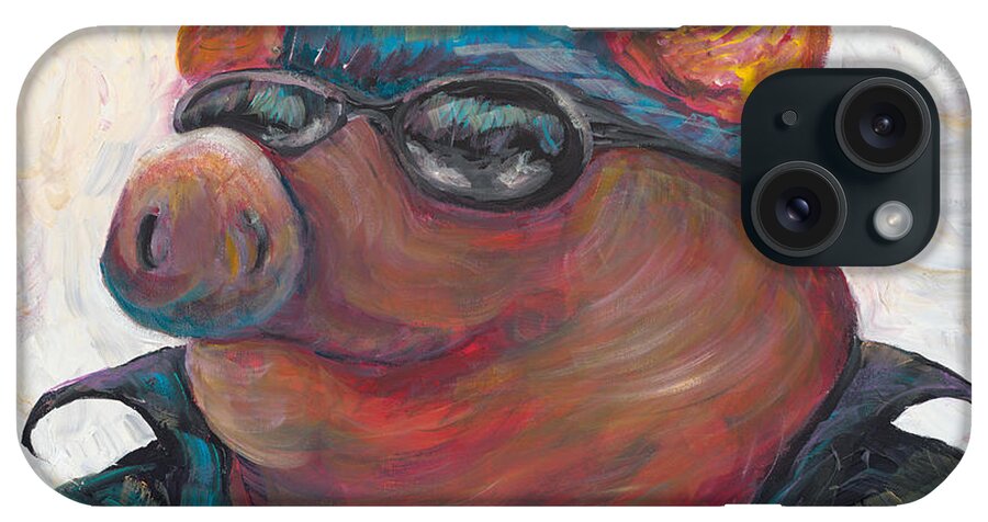 Hog iPhone Case featuring the painting Hogley Davidson by Nadine Rippelmeyer