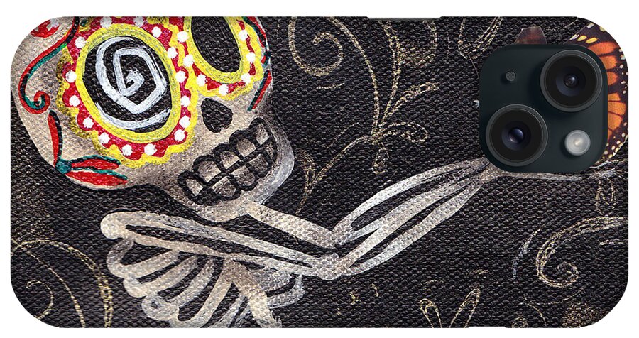 Day Of The Dead iPhone Case featuring the painting Holding Life by Abril Andrade