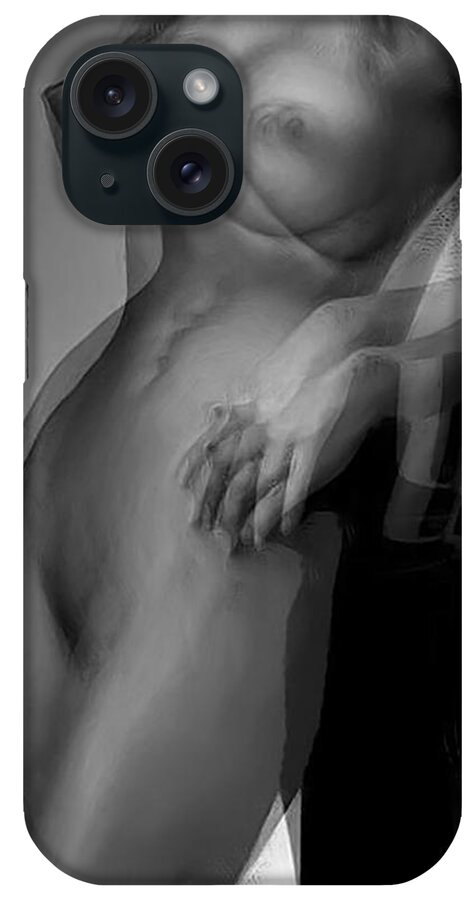 Classical Nudes iPhone Case featuring the digital art Holding On by Wayne Bonney