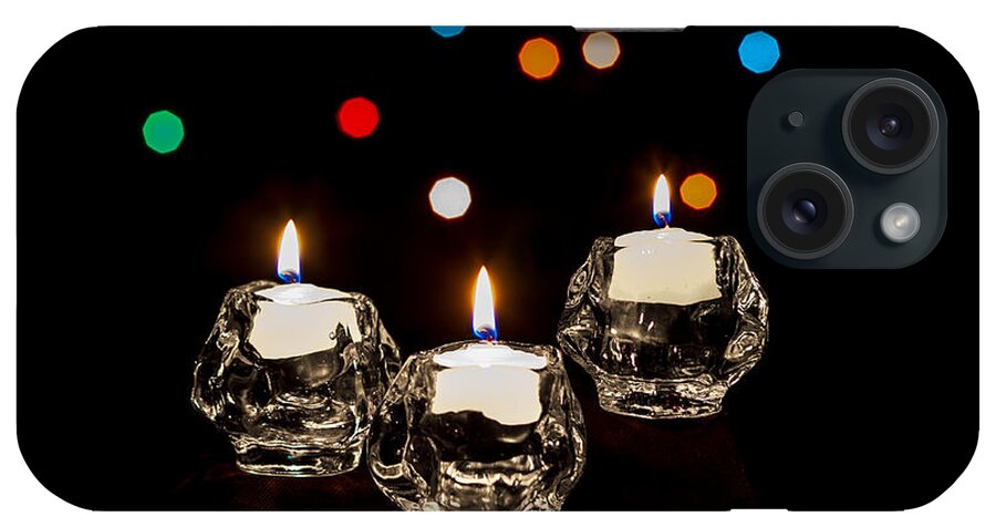 Bokeh iPhone Case featuring the photograph Holiday Candles by Ed Clark