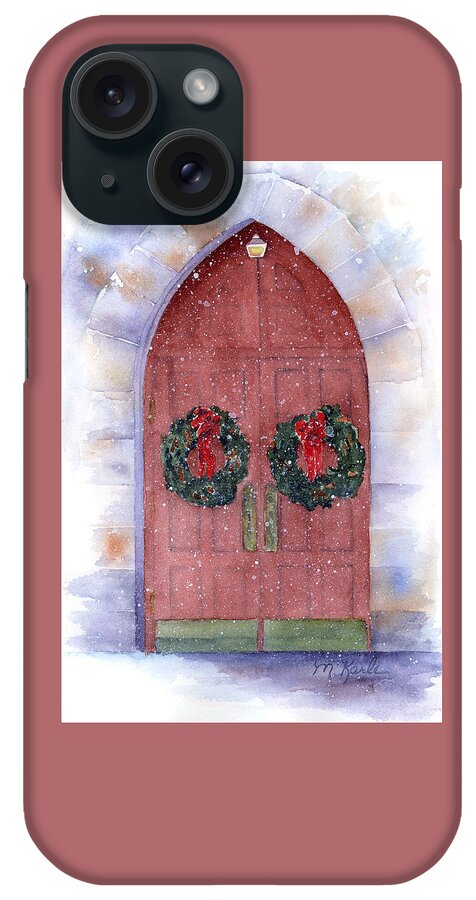 Christmas iPhone Case featuring the painting Holiday Chapel by Marsha Karle