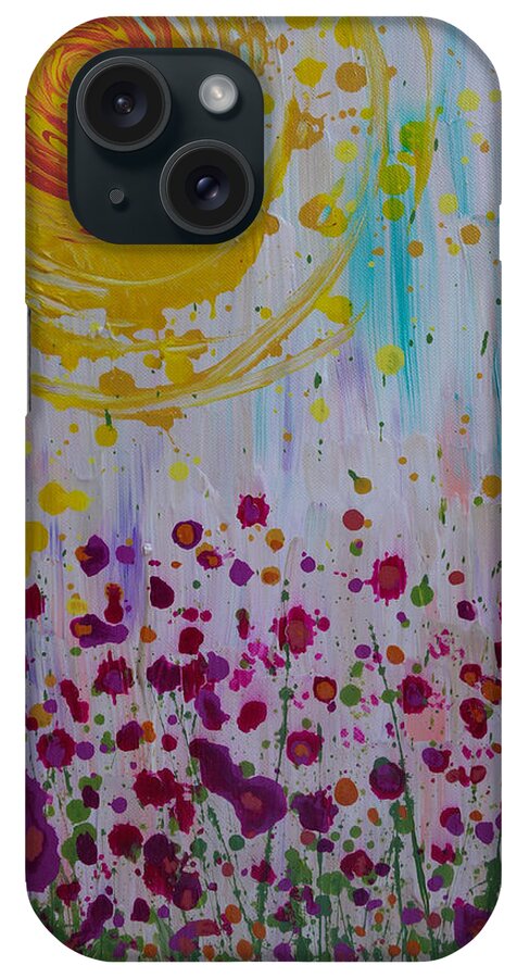 Hollyhocks iPhone Case featuring the painting HollyNation by Jacqueline Athmann