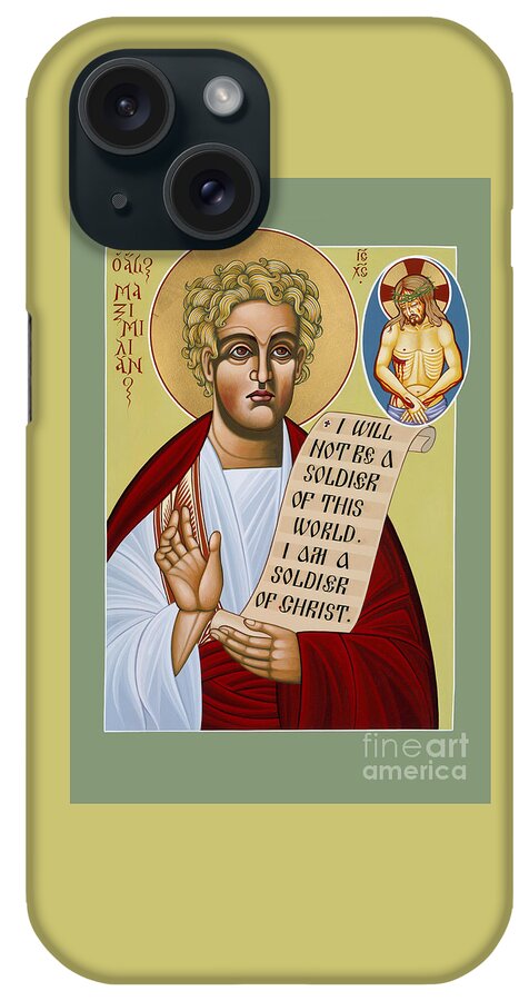Holy Great Martyr St Maximilian iPhone Case featuring the painting Holy Great Martyr St Maximilian 113 by William Hart McNichols