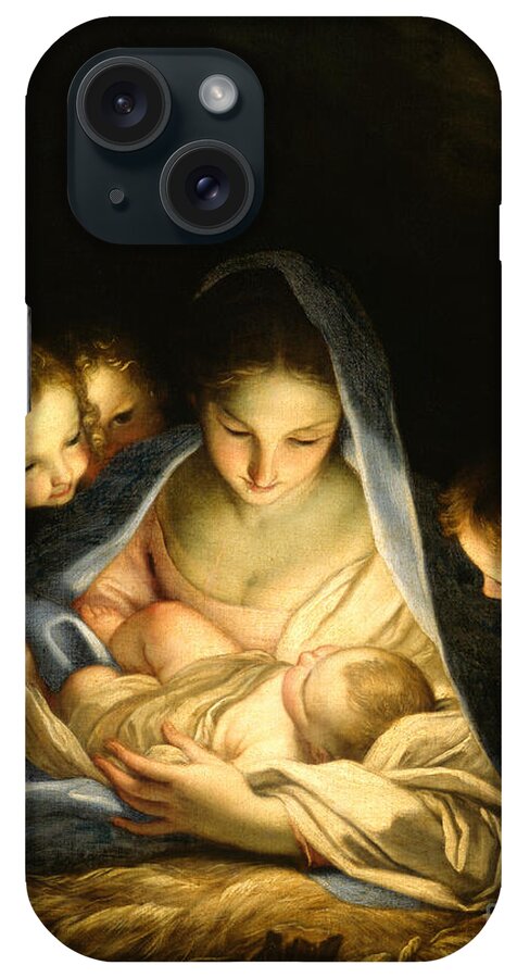 Virgin And Child iPhone Case featuring the painting Holy Night by Carlo Maratta