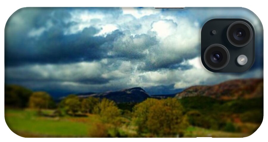 Gates iPhone Case featuring the photograph #home #clouds #sky #farm #wales #fields by Sam Stratton