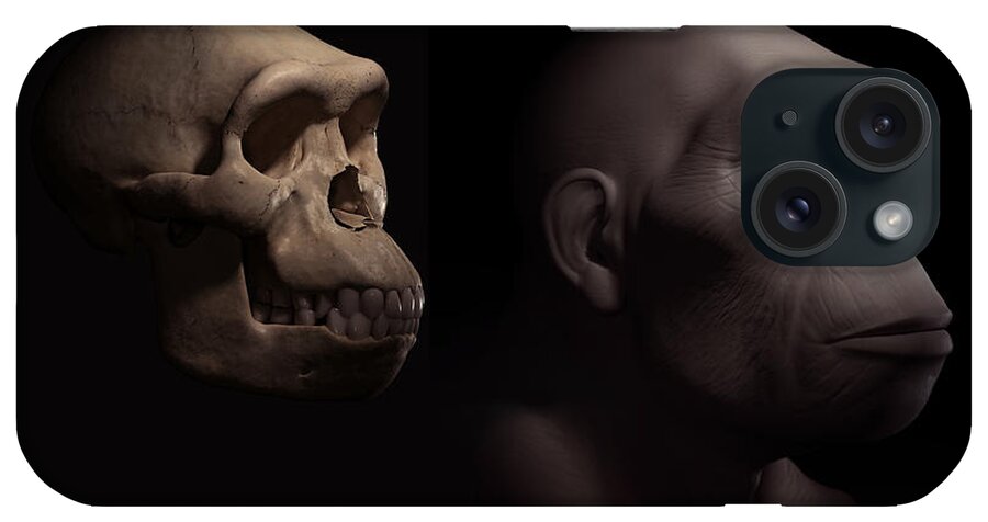 Digitally Generated Image iPhone Case featuring the photograph Homo Habilis With Skull by Science Picture Co