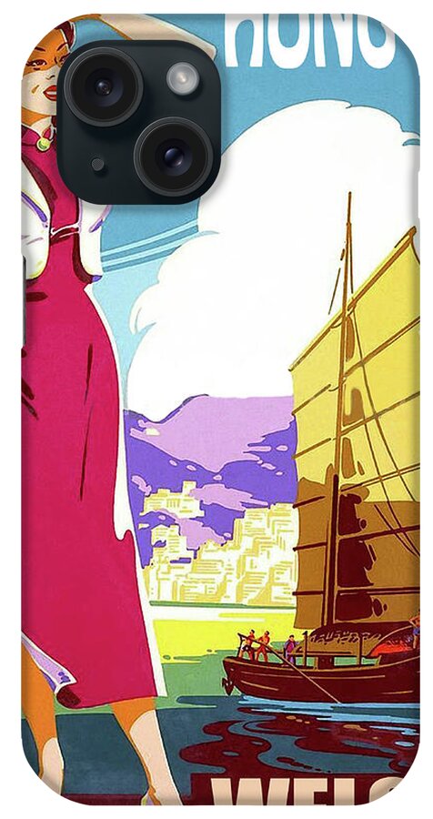Hong Kong iPhone Case featuring the painting Hong Kong Welcome by Long Shot